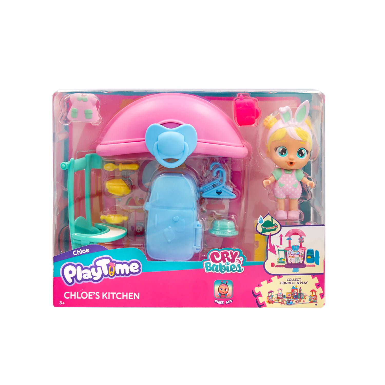 IMC TOYS - Cry Babies Playtime - Mini Playset con Bambola Esclusiva e Accessori